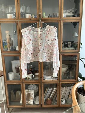 Zara Organza Floral Ruffled Blouse - Feminine Long Sleeve Top